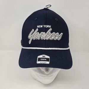 New York Yankees MLB Fan Favorite Rope Trucker Snapback‎ Hat Cap Navy/Gray OSFA